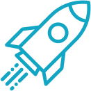 App development project -Solutions for event organizers - rocket icon
